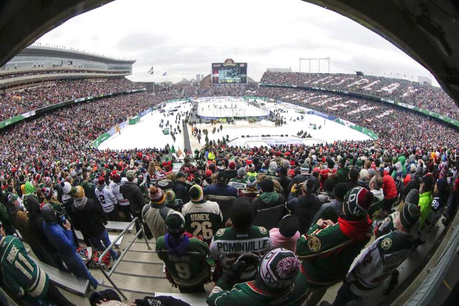 Das TCF Bank Stadium beim Spiel der Minnesota Wild gegen die Chicago Blackhawks.