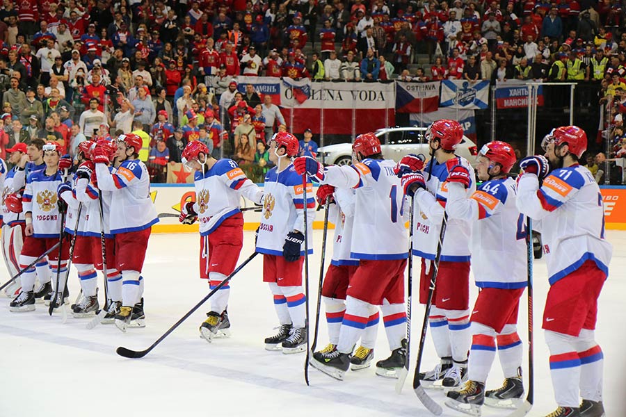 Die russische Mannschaft nach dem verlorenen WM-Finale.