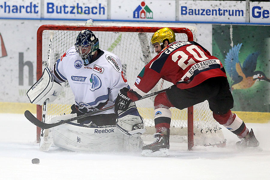 Torchance für Bad Nauheims Dustin Cameron. Torchance für Bad Nauheims Dustin Cameron.