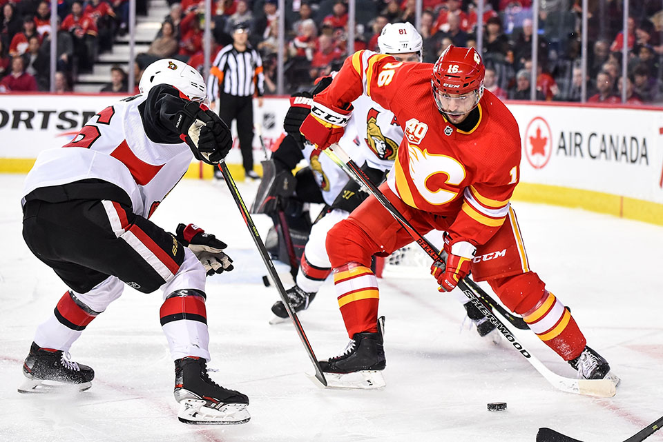 Calgarys Tobias Rieder gewann mit 3:1 gegen Ottawa. Calgarys Tobias Rieder gewann mit 3:1 gegen Ottawa.