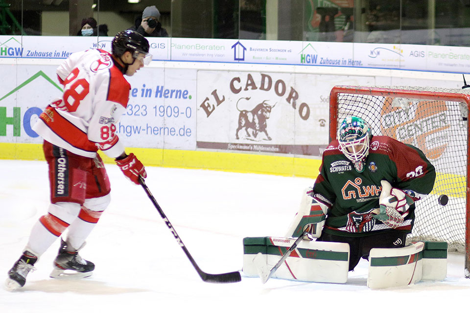 Spielszene Herne gegen die Hannover Scorpions.