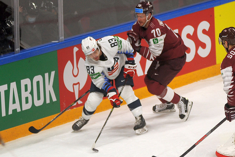 Spielszene USA gegen Lettland.