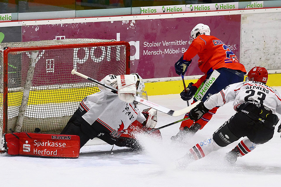Spielszene Hannover Indians gegen Herford.