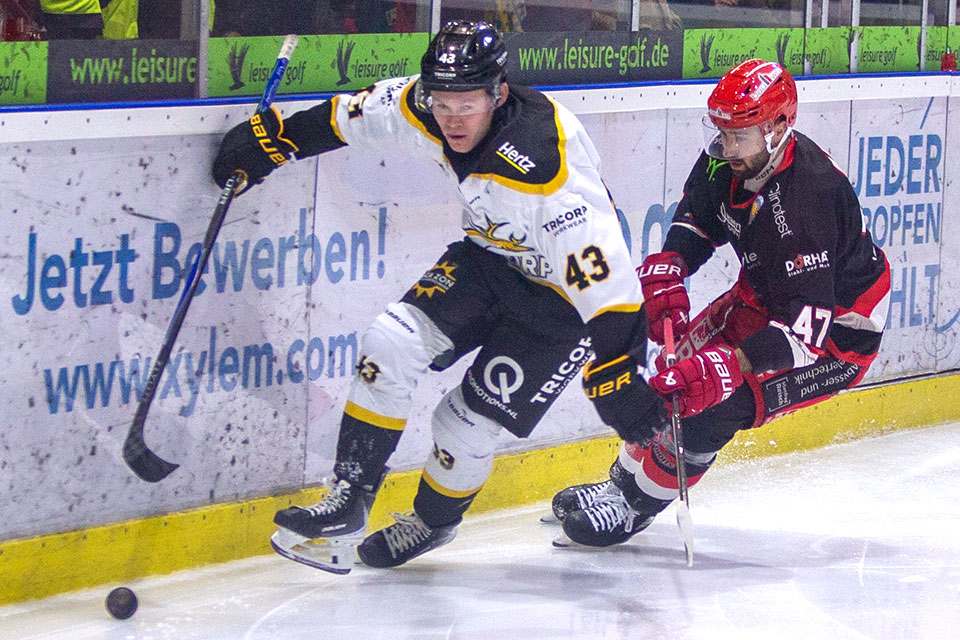 Spielszene Hannover Scorpions gegen Tilburg Trappers.