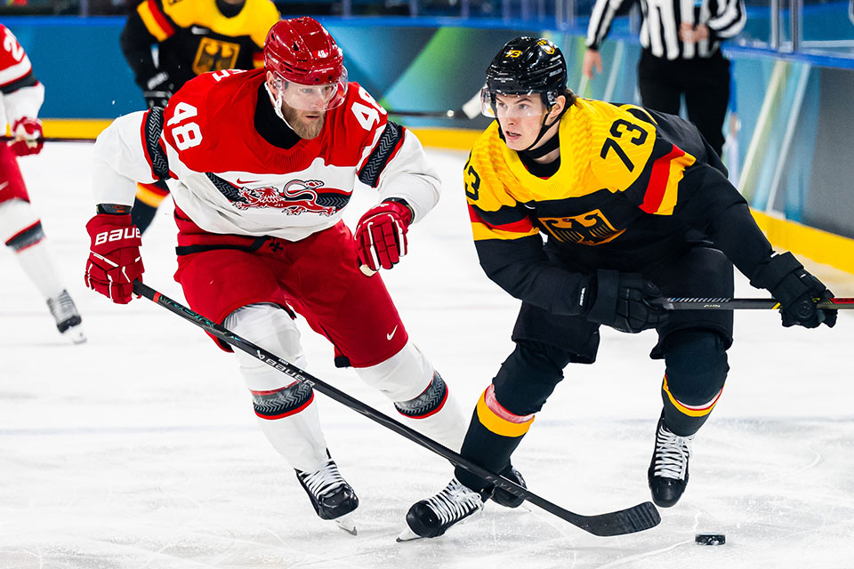 Nicholas B. Jensen von Team D�nemark und Lukas Reichel von Team Deutschland.