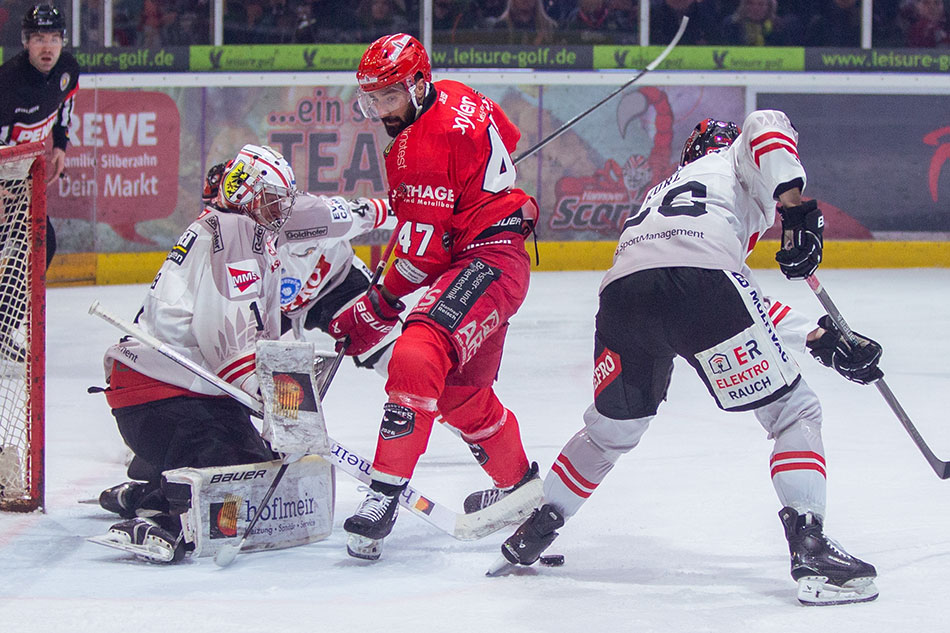 Spielszene Hannover Scorpions gegen Memmingen Indians.