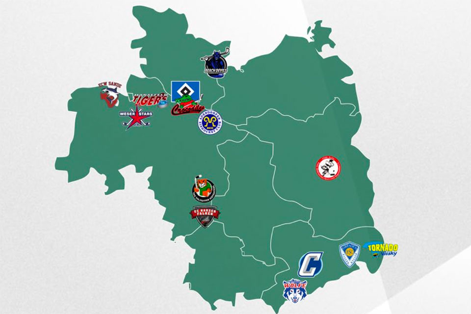 Die Karte der zuk�nftigen Regionalliga Nord-Ost.