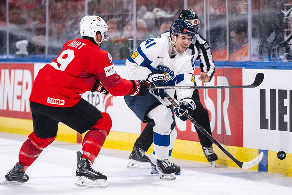 Damien Riat von Team Schweiz und Ville Heinola von Team Finnland.